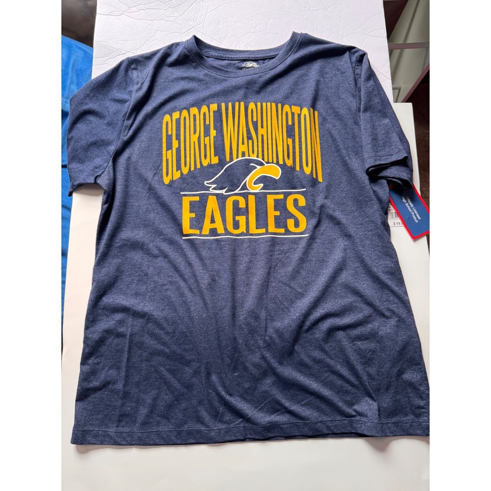 Pel Athletic George Washington Eagles T-Shirt Navy Blue Heather Medium NWT
